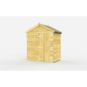 6 x 4 Feet Apex Shed - Single Door Without Windows - Wood - L127 x W175 x H217 cm