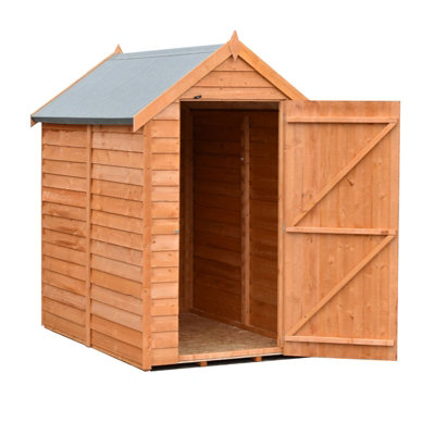 6 x 4 Feet Overlap Dip Treated Value Range Apex Shed Single Door - 3