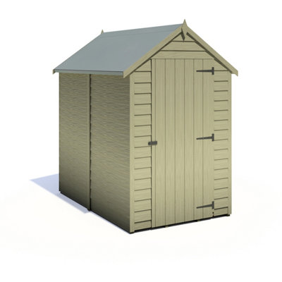 6 x 4 Feet Overlap Pressure Treated Value Range Shed Single Door