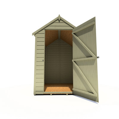 6 x 4 Feet Overlap Pressure Treated Value Range Shed Single Door - 5