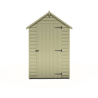 6 x 4 Feet Overlap Pressure Treated Value Range Shed Single Door - 6