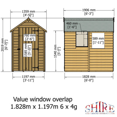6 x 4 Feet Overlap SD Value with Window - 7