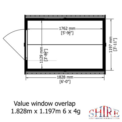 6 x 4 Feet Overlap SD Value with Window - 8