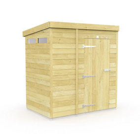 6 x 4 Feet Pent Security Shed - Single Door - Wood - L118 x W185 x H201 cm