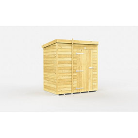 6 x 4 Feet Pent Shed - Single Door Without Windows - Wood - L118 x W185 x H201 cm