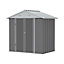 6 x 4 ft Apex Metal Shed Garden Storage Shed with Double Door,Grey
