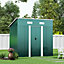 6 x 4 ft Pent Metal Garden Storage Shed Outdoor Tool House with Base, Dark Green