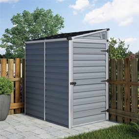 6 x 4 Single Door Pent Plastic Shed with Skylight Roofing