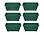 6 x 40cm Small Plastic Venetian Window Box Trough Planter Pot Green Colour