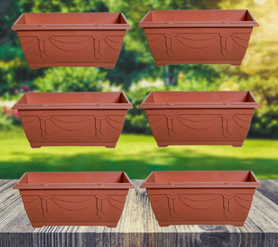 6 X 40CM SMALL PLASTIC VENETIAN WINDOW BOX TROUGH PLANTER POT ...