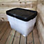 6 x 42L Clear Storage Box with Black Lid, Stackable and Nestable Design Storage Solution