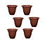6 x 45cm Terracotta Colour Round Bell Plant Pot Flower Planter Plastic