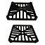 6" x 6" 152mm x 152mm 9mm Thick Square Cast Iron Gully Grid Grate Heavy Duty Drain Cover Black Satin Finish