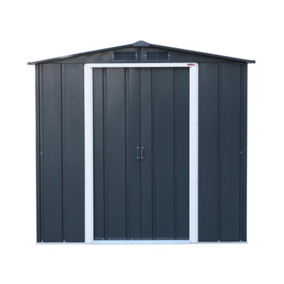 6 x 6 Apex Metal Garden Shed - Anthracite Grey (6ft x 6ft / 6' x 6' / 1.8m x 1.2m)