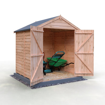 6 x 6 Feet Overlap Double Door Garden Shed - Dip Treated