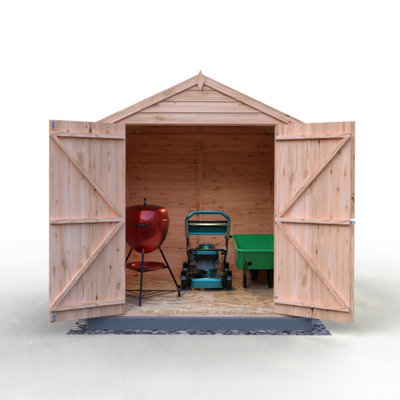 6 x 6 Feet Overlap Double Door Garden Shed - Dip Treated - 3
