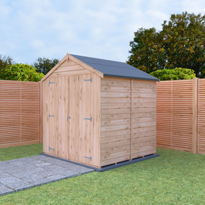 6 x 6 Feet Overlap Double Door Garden Shed - Dip Treated - 4