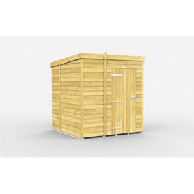 6 x 6 Feet Pent Shed - Single Door Without Windows - Wood - L178 x W185 x H201 cm