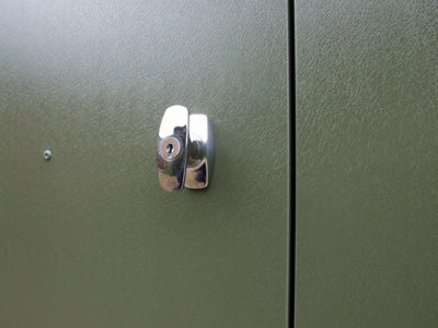 6 x 6 ft Trimetals Titan 660 Apex Roof Metal Shed - Single Door - One Window - Olive Green