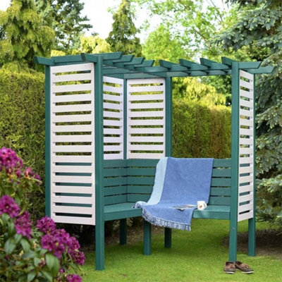 6 X 6 Pressure Treated Wooden Seat CORNER Arbour | DIY At B&Q