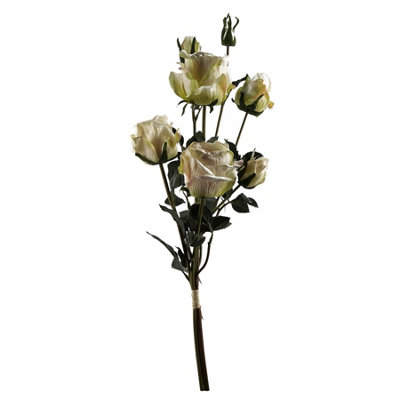 6 x 60cm Cream Rose Artificial Flowers