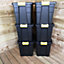 6 x 60L Heavy Duty Storage Tubs Sturdy, Lockable, Stackable and Nestable Design Storage Chests with Clips in Black