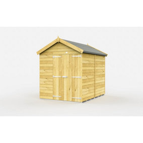 6 x 8 Feet Apex Shed - Double Door Without Windows - Wood - L243 x W175 x H217 cm