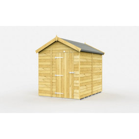 6 x 8 Feet Apex Shed - Single Door Without Windows - Wood - L243 x W175 x H217 cm