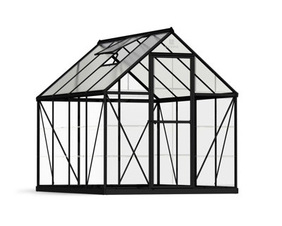 6 x 8 Feet Canopia Hybrid Greenhouse - Polycarbonate/Aluminium - L247 x W185 x H185 cm - Black