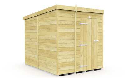 6 x 8 Feet Pent Shed - Single Door Without Windows - Wood - L231 x W185 x H201 cm