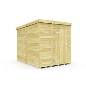6 x 8 Feet Pent Shed - Single Door Without Windows - Wood - L231 x W185 x H201 cm