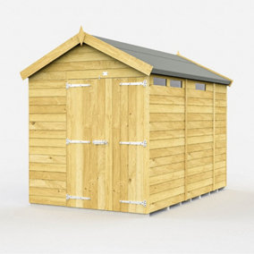 6 x 9 Feet Apex Security Shed - Double Door - Wood - L272 x W175 x H217 cm