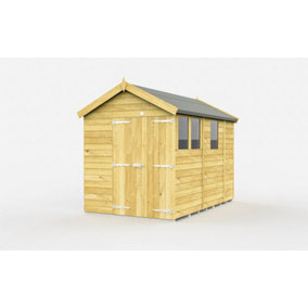 6 x 9 Feet Apex Shed - Double Door With Windows - Wood - L272 x W175 x H217 cm