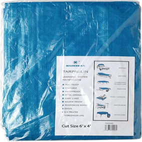 6 X 9" Heavy Duty Lightweight Tarpaulin Ground Sheet Polyethylene Waterproof