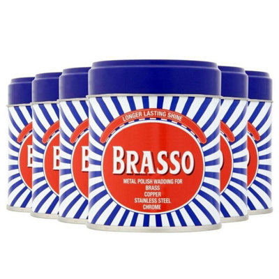 6 x Brasso Metal Polish Wadding 75g For Brass Copper Stainless Steel & Chrome