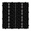 6 x Composite Interlocking Patio & Deck Tiles - All Weather Wood-Effect Garden Paving - Each Measure 29.5 x 29.5 x 2cm, Dark Grey