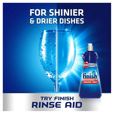 6 x Finish Rinse Aid Dishwasher Liquid 400ml Dishwashing Shinier & Drier Dishes