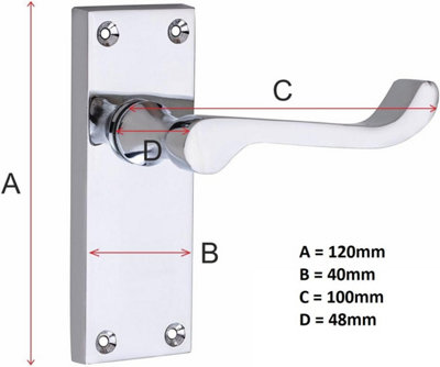 6 x Pairs of Victorian Scroll Polished Chrome Lever Latch Internal Door Handles 120mm Long Premium Quality