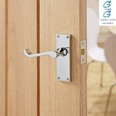 6 x Pairs of Victorian Scroll Polished Chrome Lever Latch Internal Door Handles 120mm Long Premium Quality