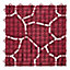 6 x Plastic Interlocking Patio & Deck Tiles - All Weather Outdoor Garden Patterned Paving - Each Tile 28 x 28 x 1.5cm, Brick Red