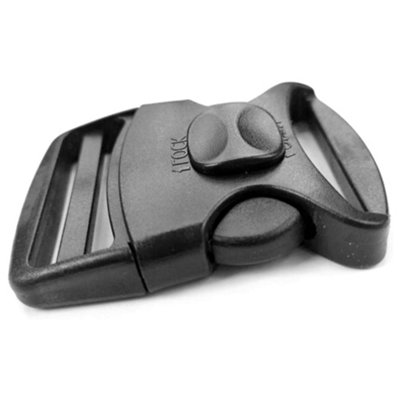 6 x Side Release Buckles, Heavy-Duty with a Lock Slider, Black Plastic ...