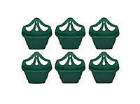 6 x Small 31cm Venetian Wall Planter Basket Garden Pot Plastic Green Colour