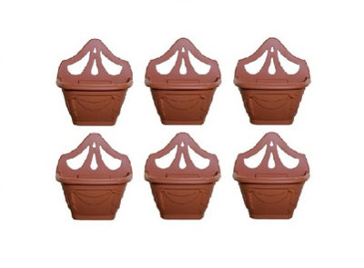 6 x Small 31cm Wall Planter Basket Garden Pot Plastic