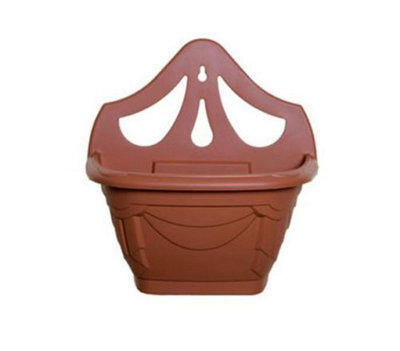6 x Small 31cm Venetian Wall Planter Basket Garden Pot Plastic Terracotta Colour
