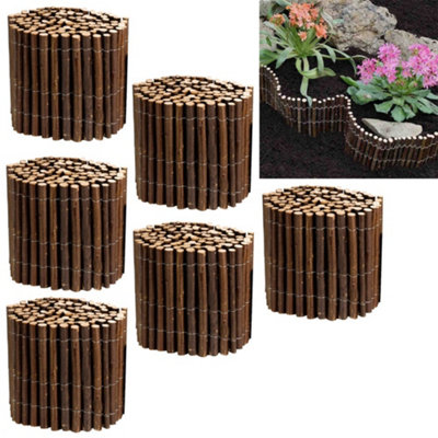 6 x Smart Garden 30cm x 2m Willow Garden Lawn Edging Roll Flexible Border 200cm