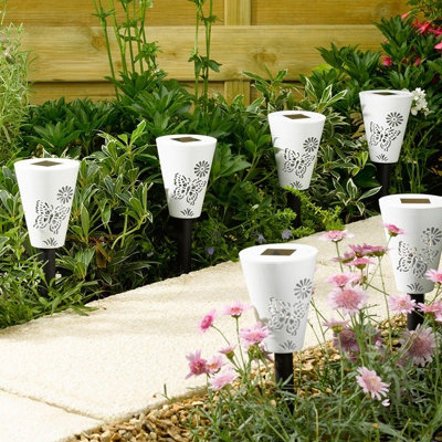 6 x Smart Garden Filigree Colour Changing Silhouette Post Bollard Solar Light - 3