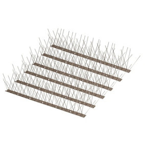 6 x Stainless Steel Bird Deterrent Spikes - Wall, Shed or Fence Humane Guard Strips to Deter Intruders, Cats, Birds, Foxes
