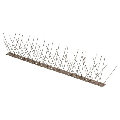 6 x Stainless Steel Bird Deterrent Spikes - Wall, Shed or Fence Humane Guard Strips to Deter Intruders, Cats, Birds, Foxes
