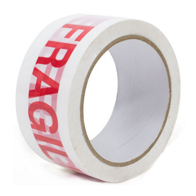 6 x Strong Sticky 50mm x 66m Printed 'FRAGILE' Packaging Tape - 3
