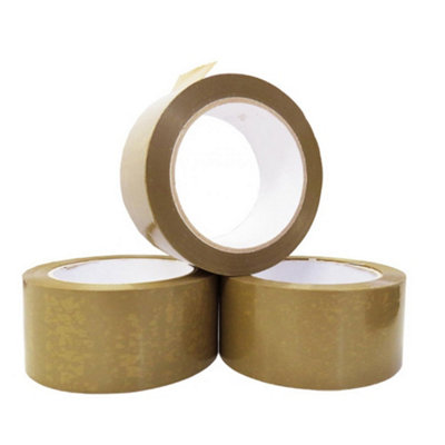 6 x Strong Sticky Brown Long Lasting 50mm x 66m Parcel Packaging Tape ...